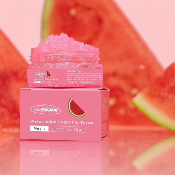 Natural Sugar Scrub Watermelon Hydrating Lip Sleeping Mask 4 in 1 Lip Care Set - Picture 8 of 9